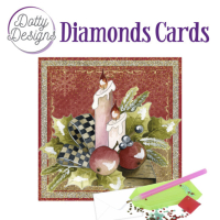 D0tty Design® - Set van 5 diamond painting kerstkaarten 15x15cm: (set 3)